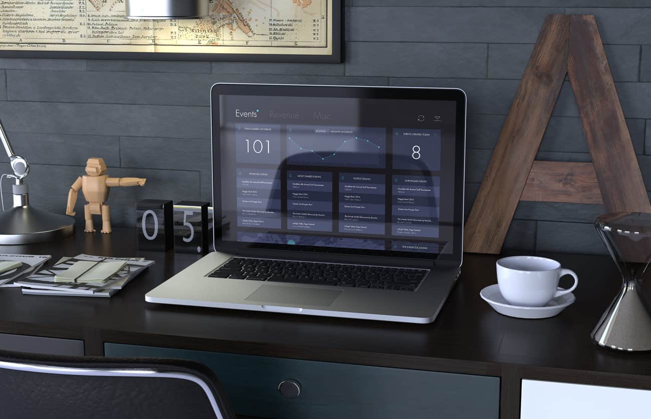 Internal Dashboard shown on Laptop