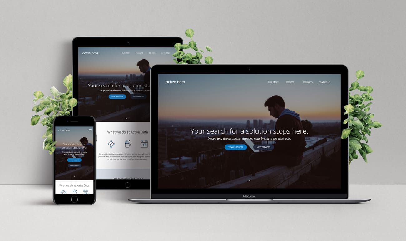 Active Data website on multiple apple devices